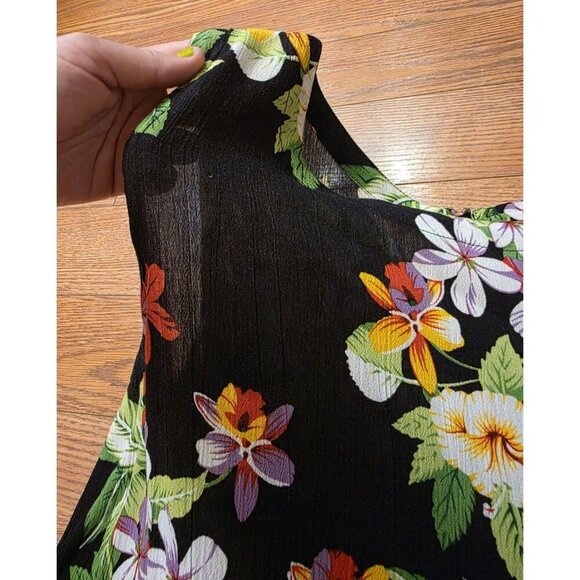 Hibiscus Collection Hawaii Dress One Size Lightweight 100% Rayon Tropical Floral - Picture 11 of 12